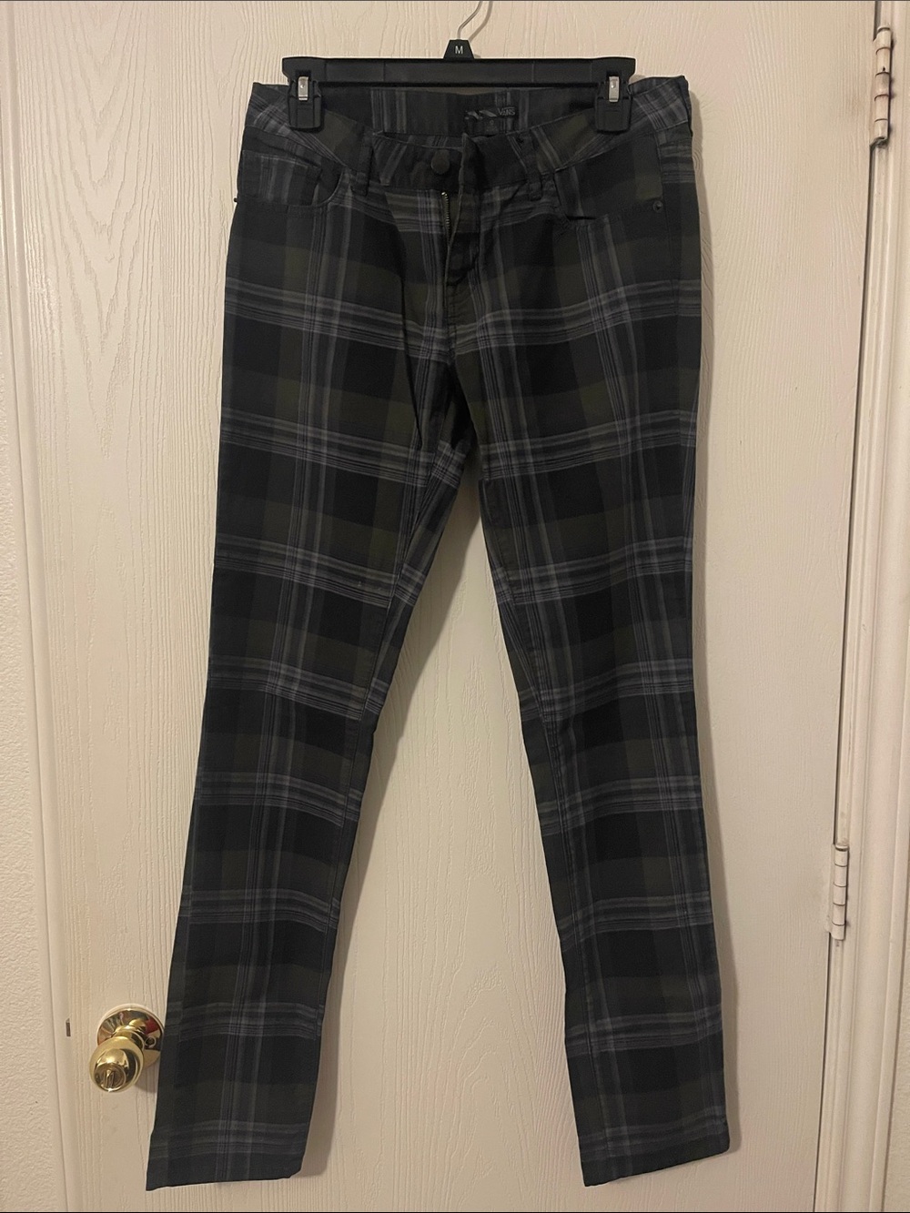 Vans Black & Gray Plaid Skinny Pants